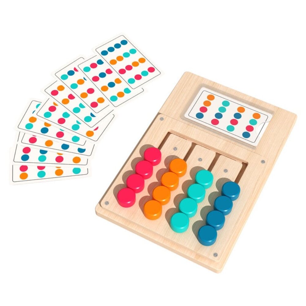 Wooden advanced four-color chess game children's logical thinking(1 set)